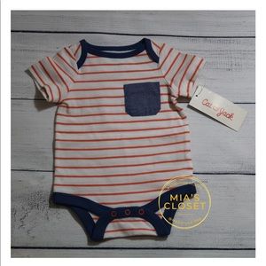 NWT Cat & Jack Orange Striped Bodysuit NB